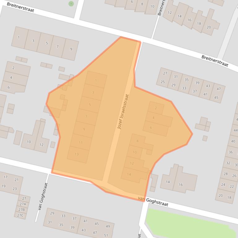 Kaart van postcodegebied 4462SJ.