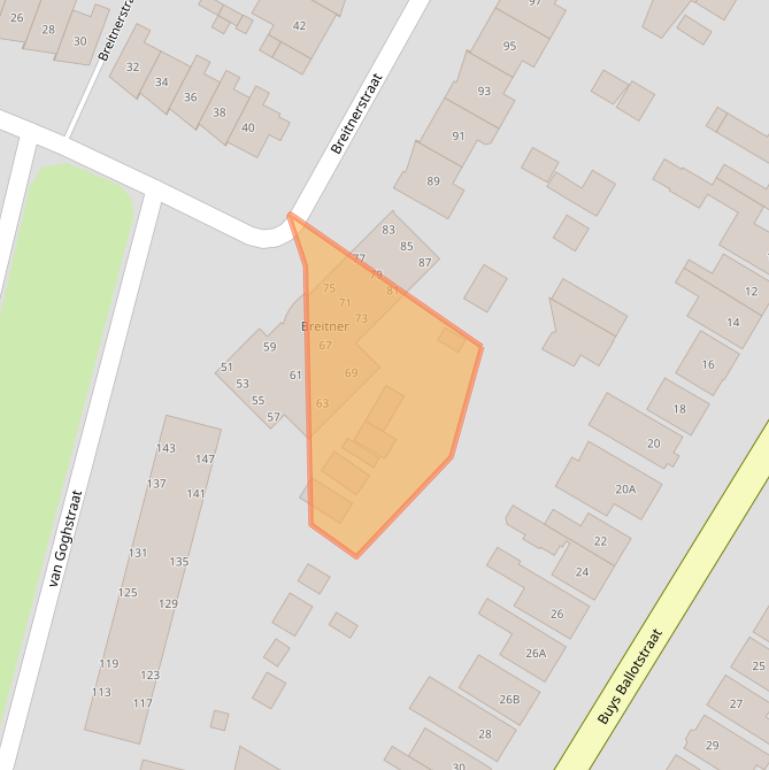 Kaart van postcodegebied 4462SL.