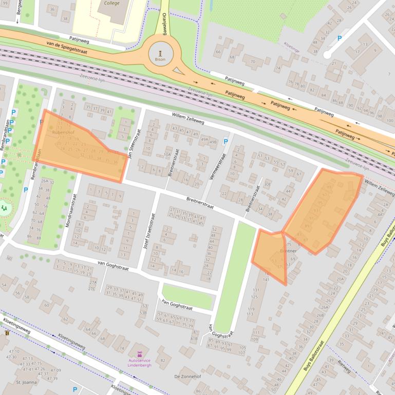 Kaart van postcodegebied 4462SM.