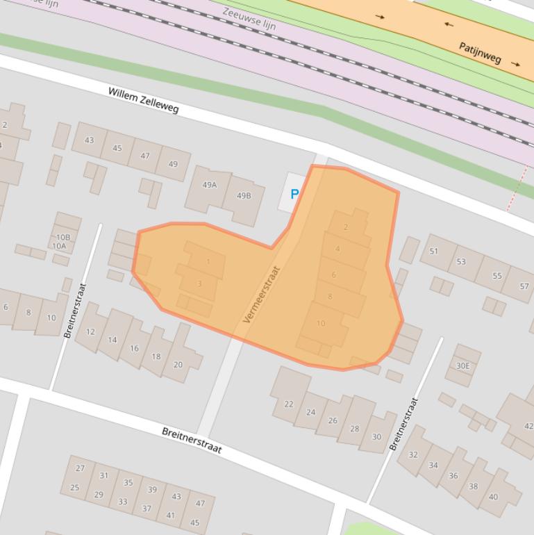 Kaart van postcodegebied 4462ST.