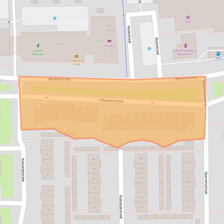 Kaart van postcodegebied 4462TN.