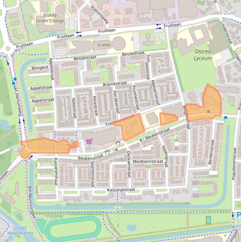 Kaart van postcodegebied 4462TT.