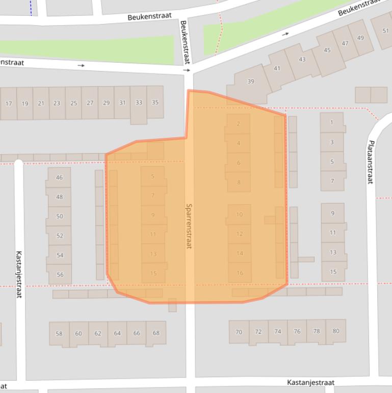 Kaart van postcodegebied 4462TV.