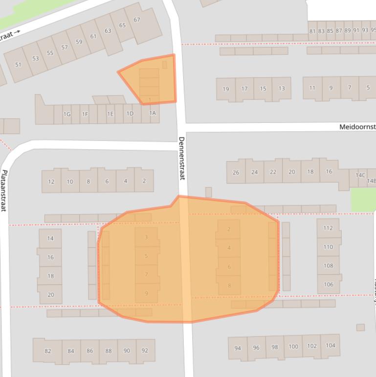 Kaart van postcodegebied 4462TX.