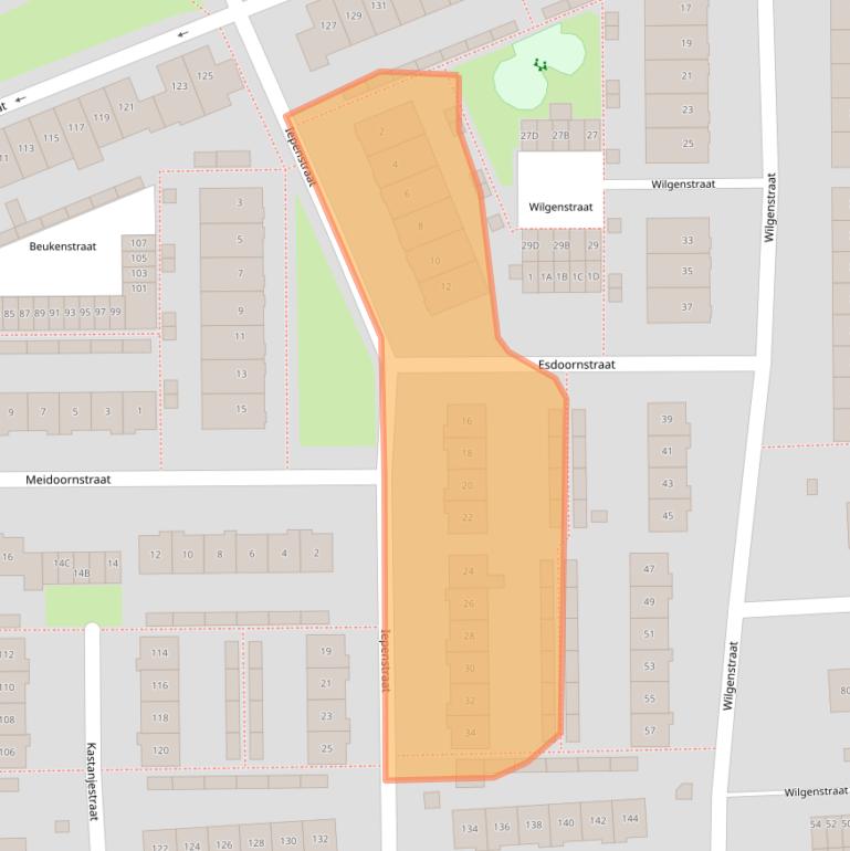 Kaart van postcodegebied 4462VP.