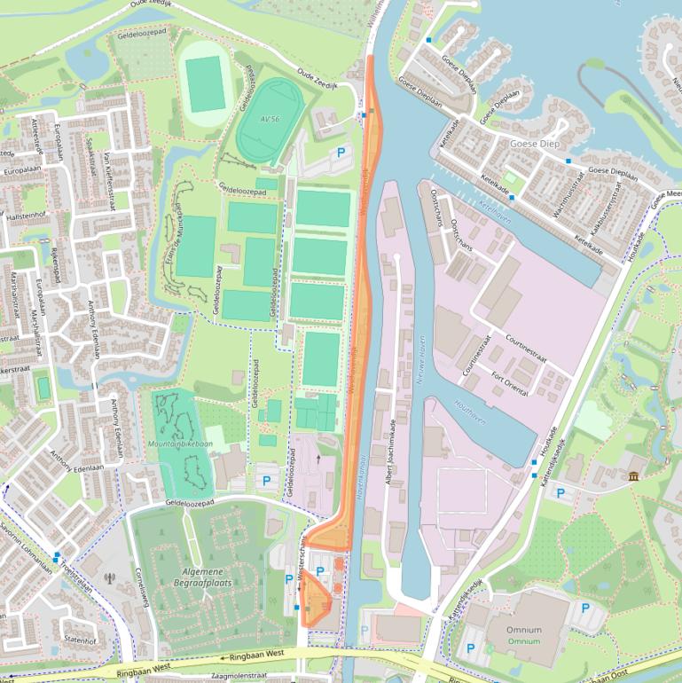 Kaart van postcodegebied 4463AD.