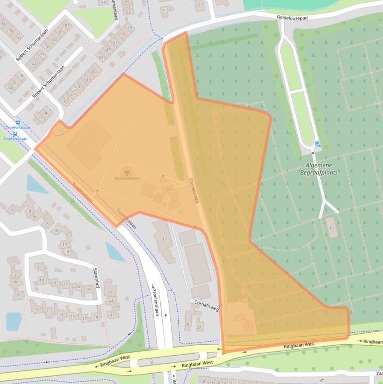 Kaart van postcodegebied 4463AK.