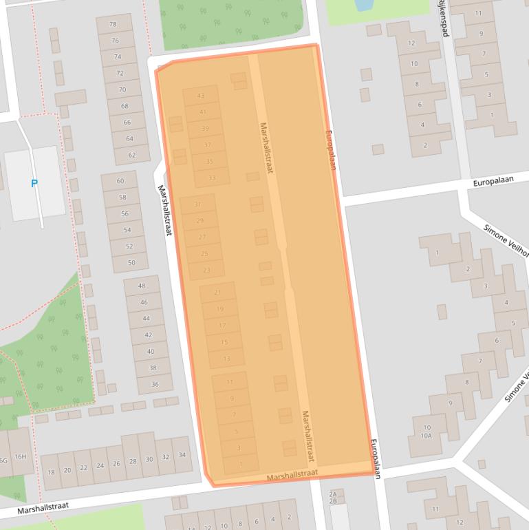 Kaart van postcodegebied 4463CS.