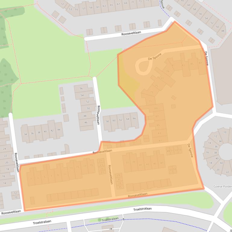 Kaart van postcodegebied 4463GL.