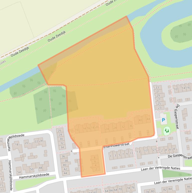Kaart van postcodegebied 4463KM.