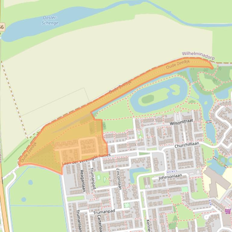 Kaart van postcodegebied 4463KN.