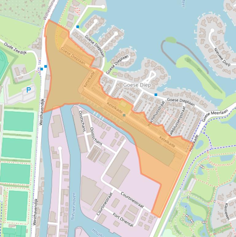 Kaart van postcodegebied 4463LB.