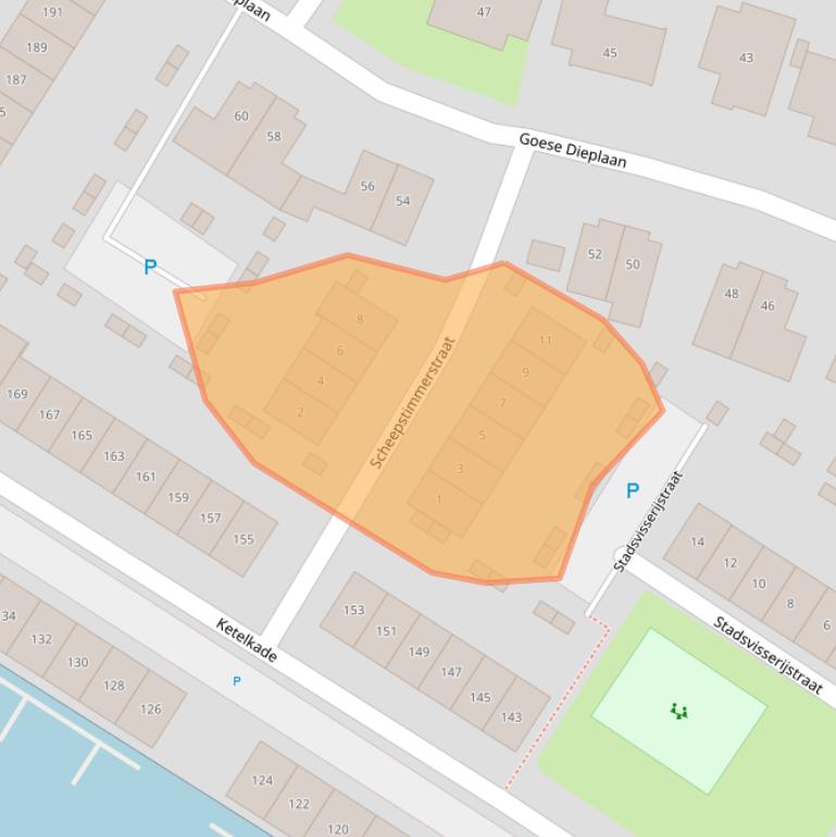 Kaart van postcodegebied 4463LC.