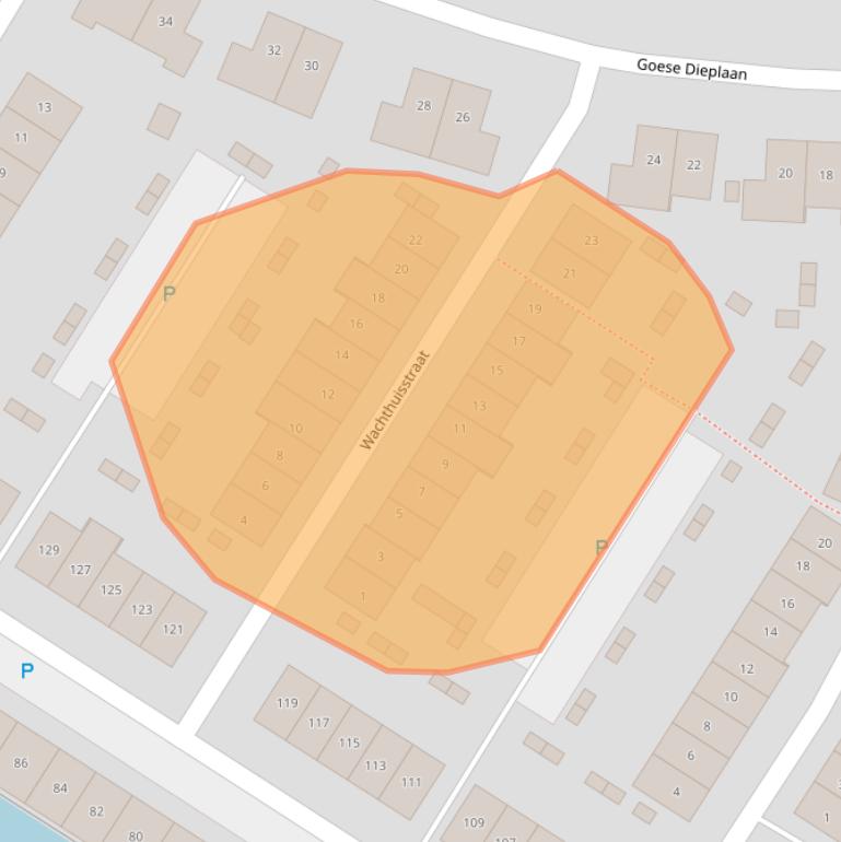 Kaart van postcodegebied 4463LE.