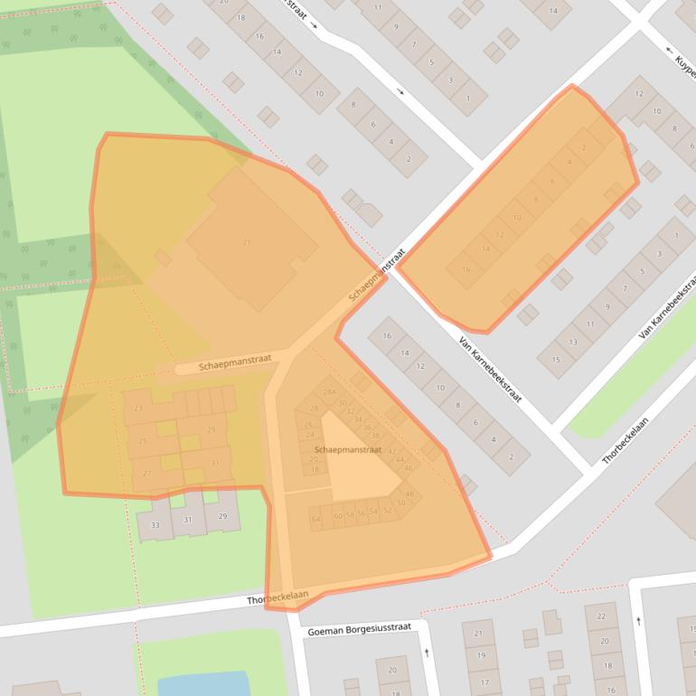 Kaart van postcodegebied 4463SC.