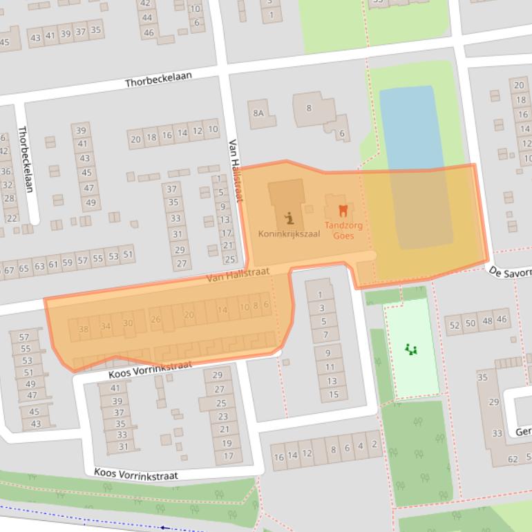 Kaart van postcodegebied 4463TZ.