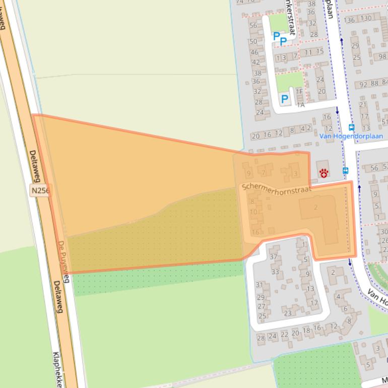 Kaart van postcodegebied 4463XD.