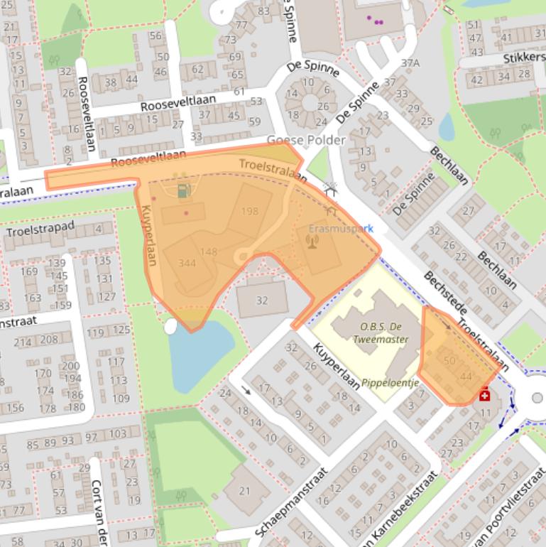 Kaart van postcodegebied 4463XZ.