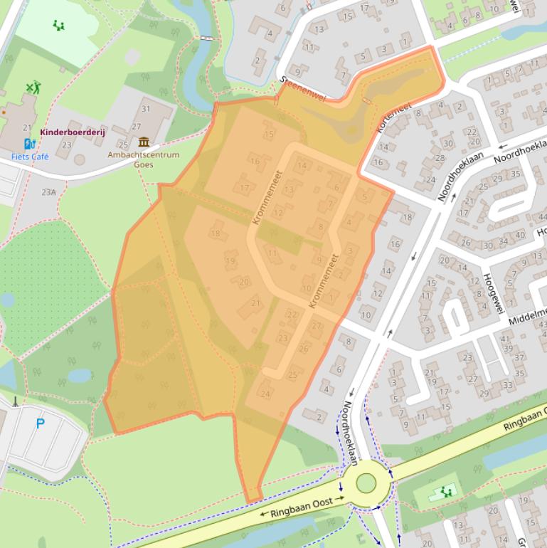 Kaart van postcodegebied 4464AA.