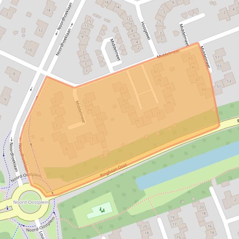 Kaart van postcodegebied 4464AX.