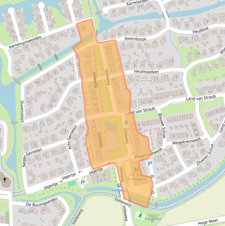 Kaart van postcodegebied 4464JA.