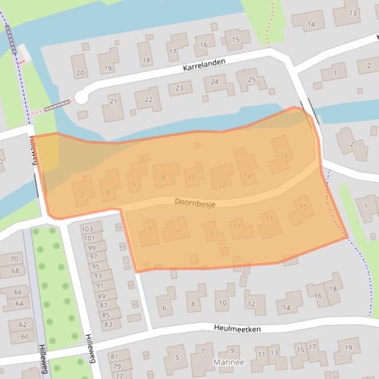 Kaart van postcodegebied 4464JJ.