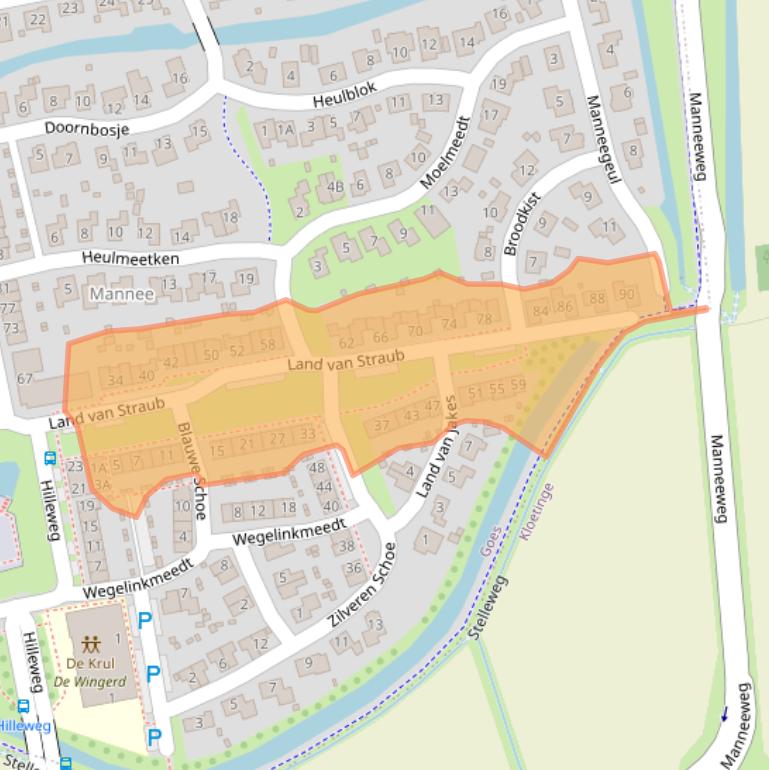 Kaart van postcodegebied 4464JR.