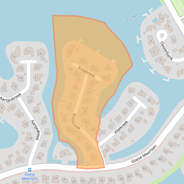 Kaart van postcodegebied 4465AJ.