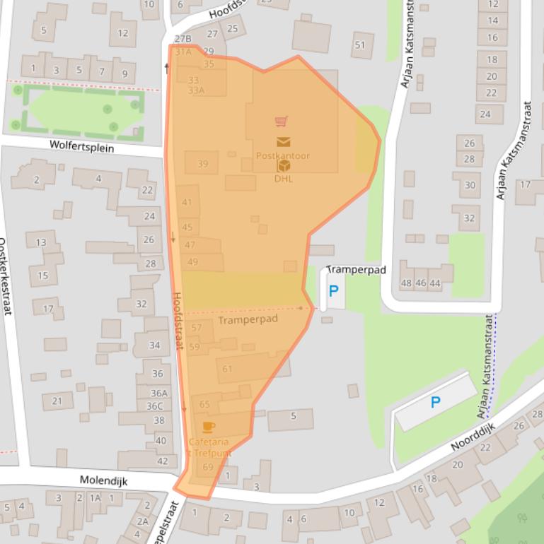 Kaart van postcodegebied 4471AH.