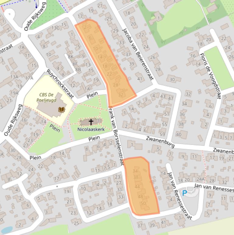 Kaart van postcodegebied 4472AZ.