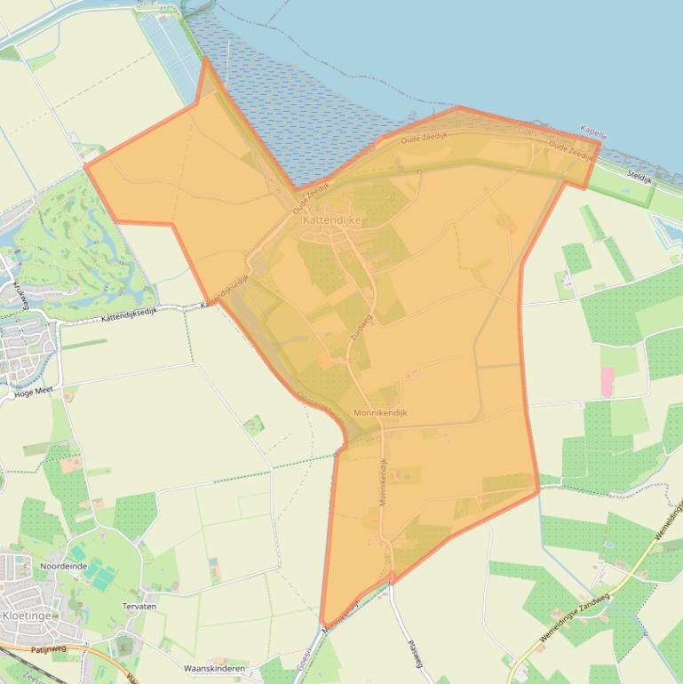 Kaart van postcodegebied 4474.