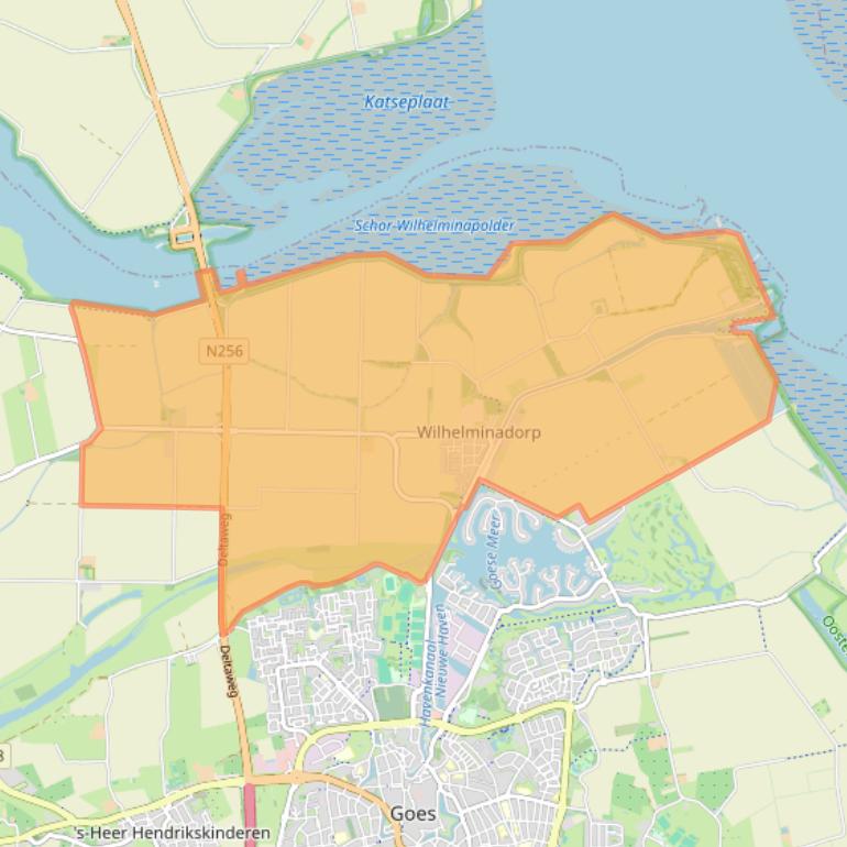 Kaart van postcodegebied 4475.