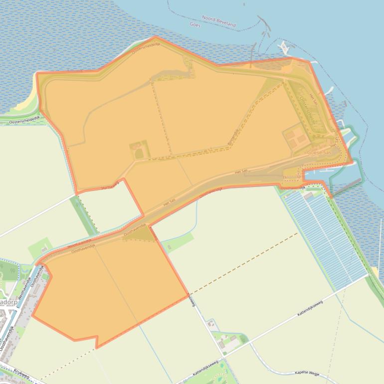 Kaart van postcodegebied 4475NA.