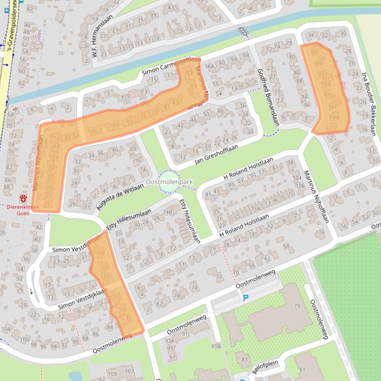 Kaart van postcodegebied 4481DH.