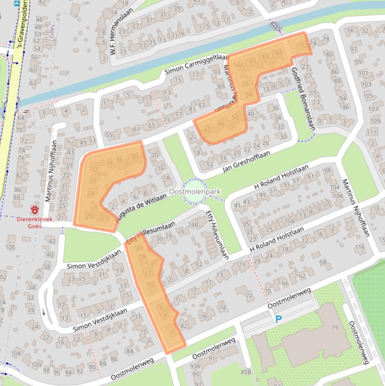 Kaart van postcodegebied 4481DK.