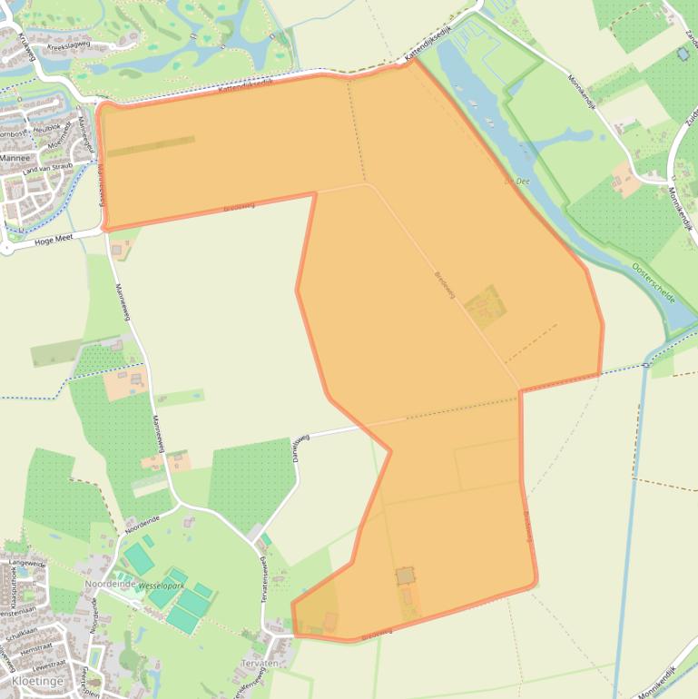 Kaart van postcodegebied 4481NE.