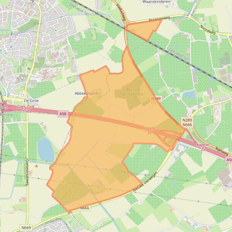 Kaart van postcodegebied 4482.