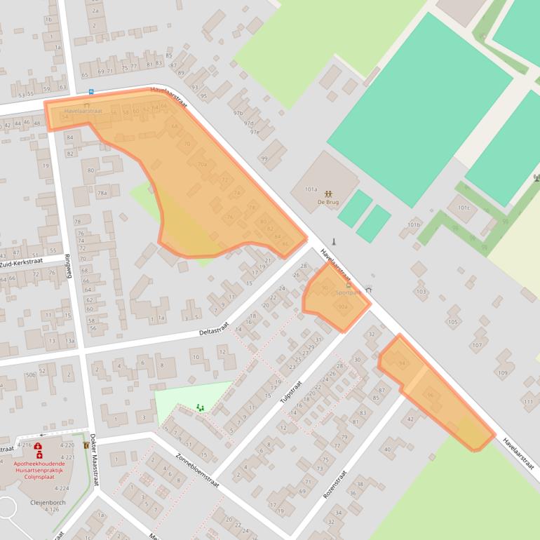 Kaart van postcodegebied 4486BE.