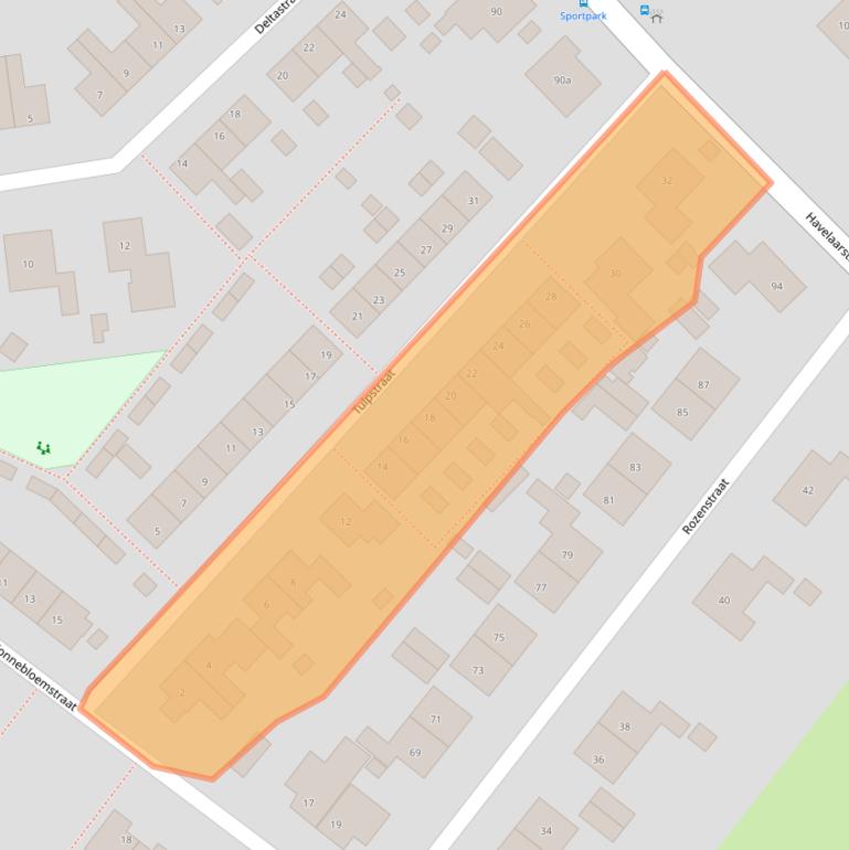 Kaart van postcodegebied 4486BZ.