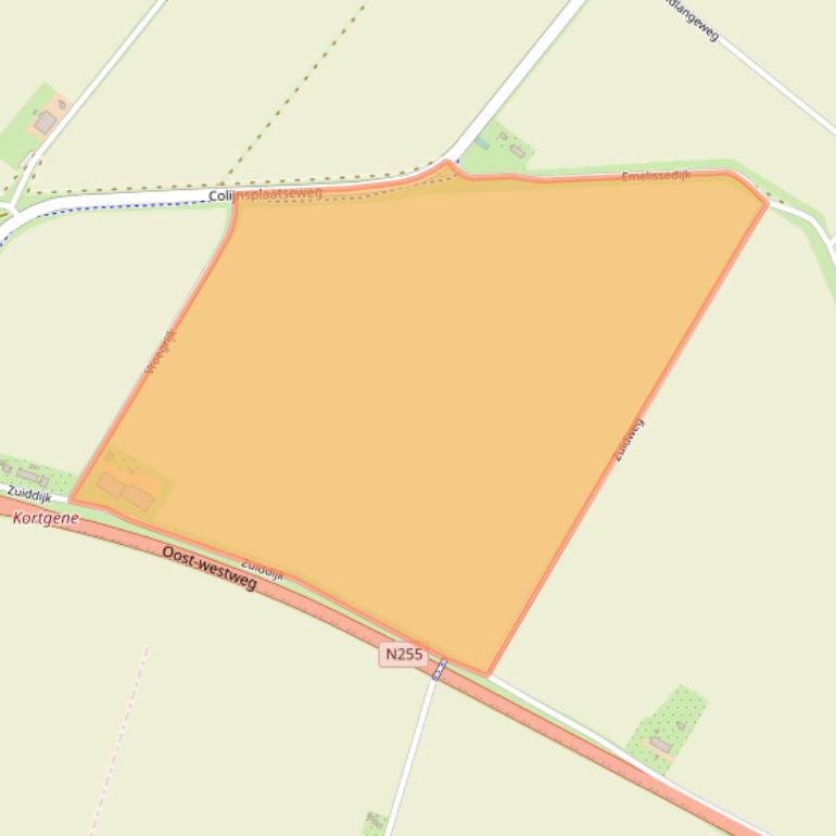 Kaart van postcodegebied 4486RE.