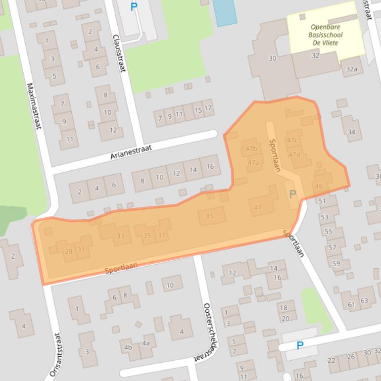 Kaart van postcodegebied 4491GJ.