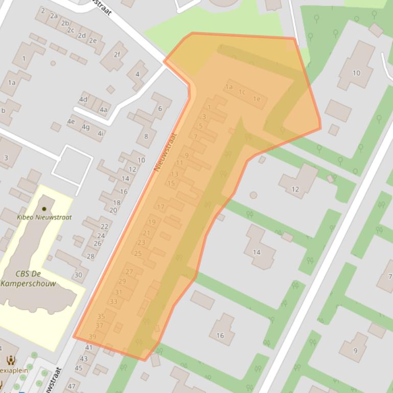 Kaart van postcodegebied 4493AZ.