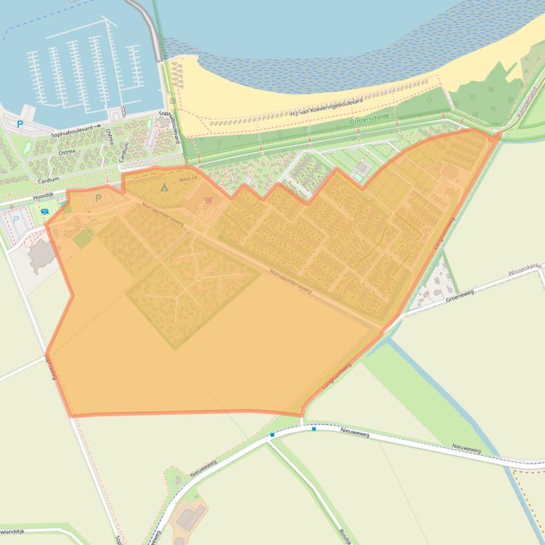 Kaart van postcodegebied 4493PH.