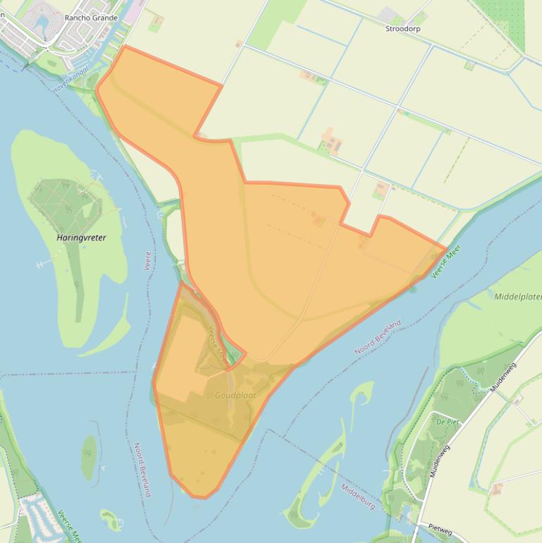 Kaart van postcodegebied 4493PZ.