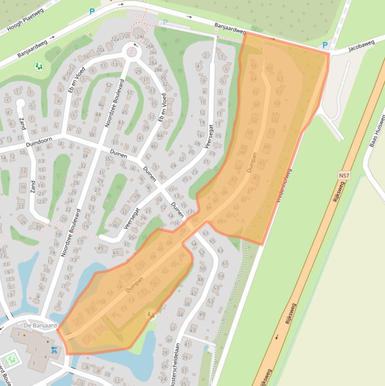 Kaart van postcodegebied 4493RW.