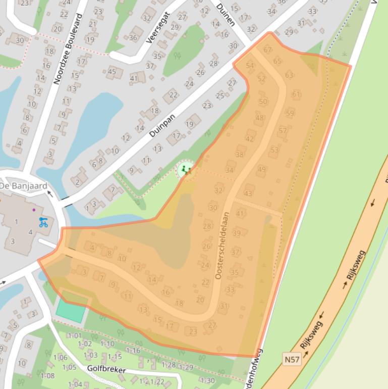 Kaart van postcodegebied 4493RX.