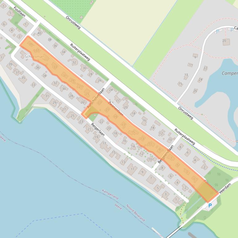 Kaart van postcodegebied 4493SE.