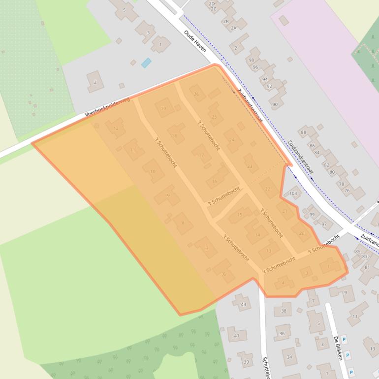 Kaart van postcodegebied 4501AA.