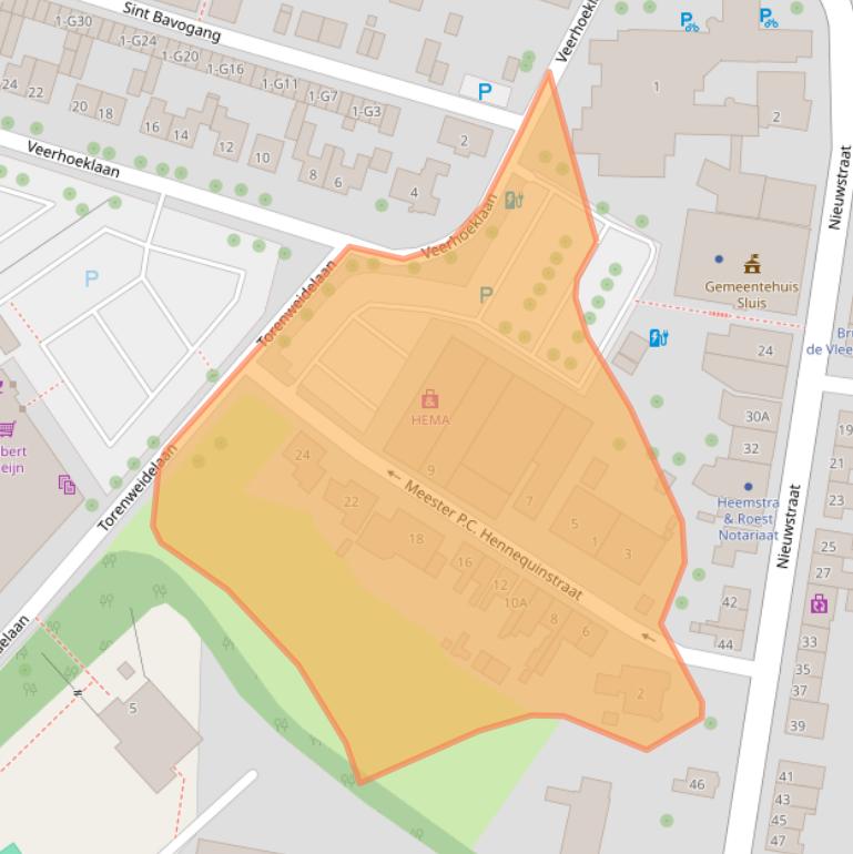 Kaart van postcodegebied 4501AT.