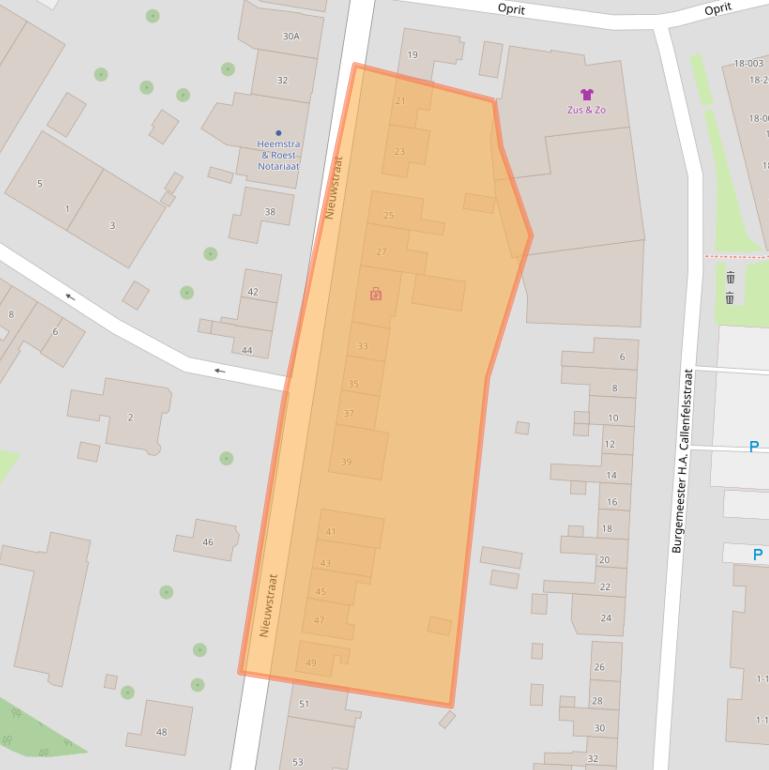 Kaart van postcodegebied 4501BB.